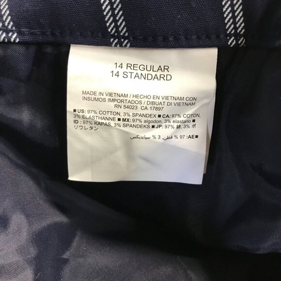 Old Navy HARPER Ladies 14R Pants Mid Rise Cropped Pants Pinstriped Blue White - Picture 5 of 10